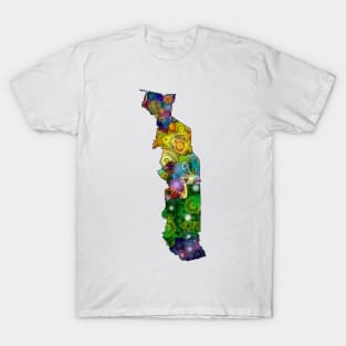 Spirograph Patterned Togo Regions Map T-Shirt